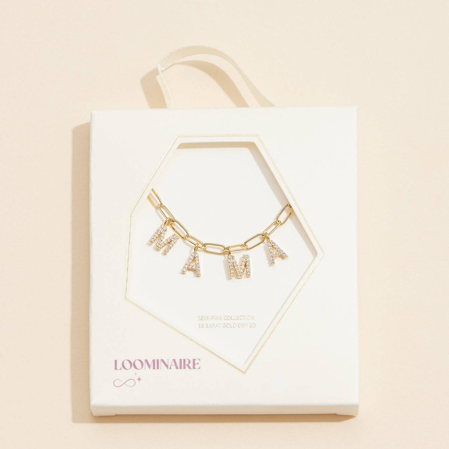 Sparkling "MAMA"  Silver Necklace
