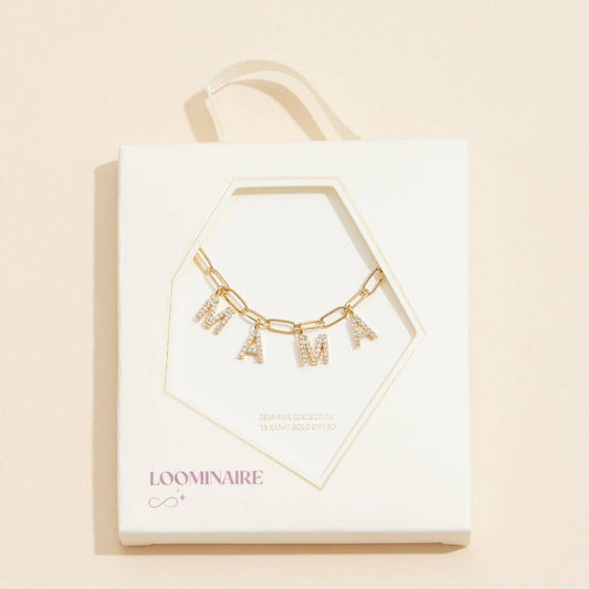 Sparkling "MAMA"  Silver Necklace