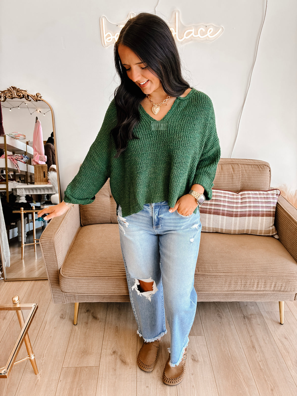 Serenity Sweater - Dk Green