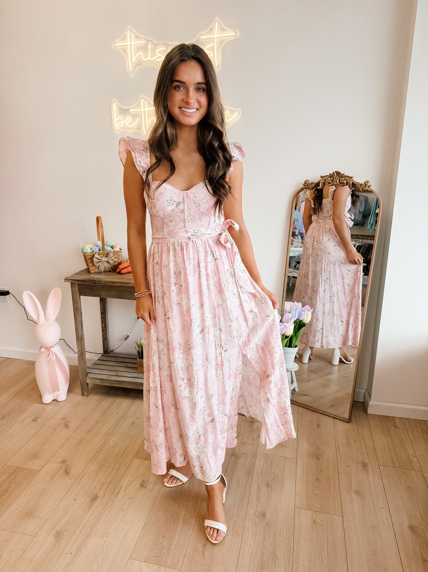 Luna Pink Maxi Dress