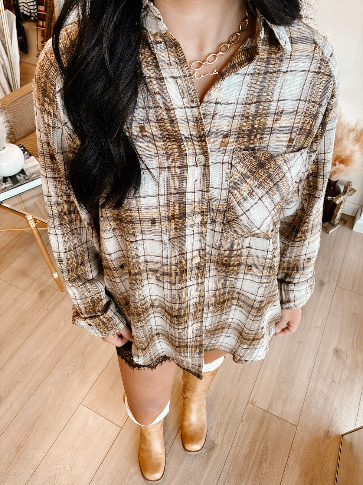 Alessia Distressed Cotton Flannel