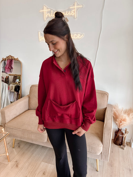 Apple Spice Pocket Sweatshirt - Burg.