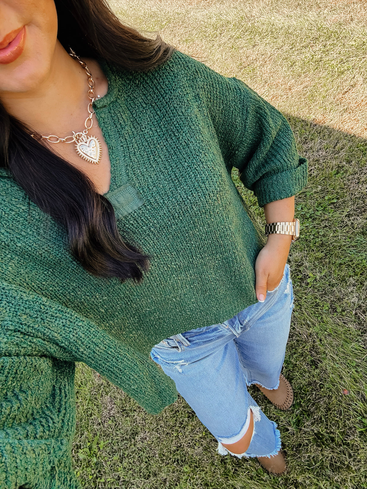 Serenity Sweater - Dk Green