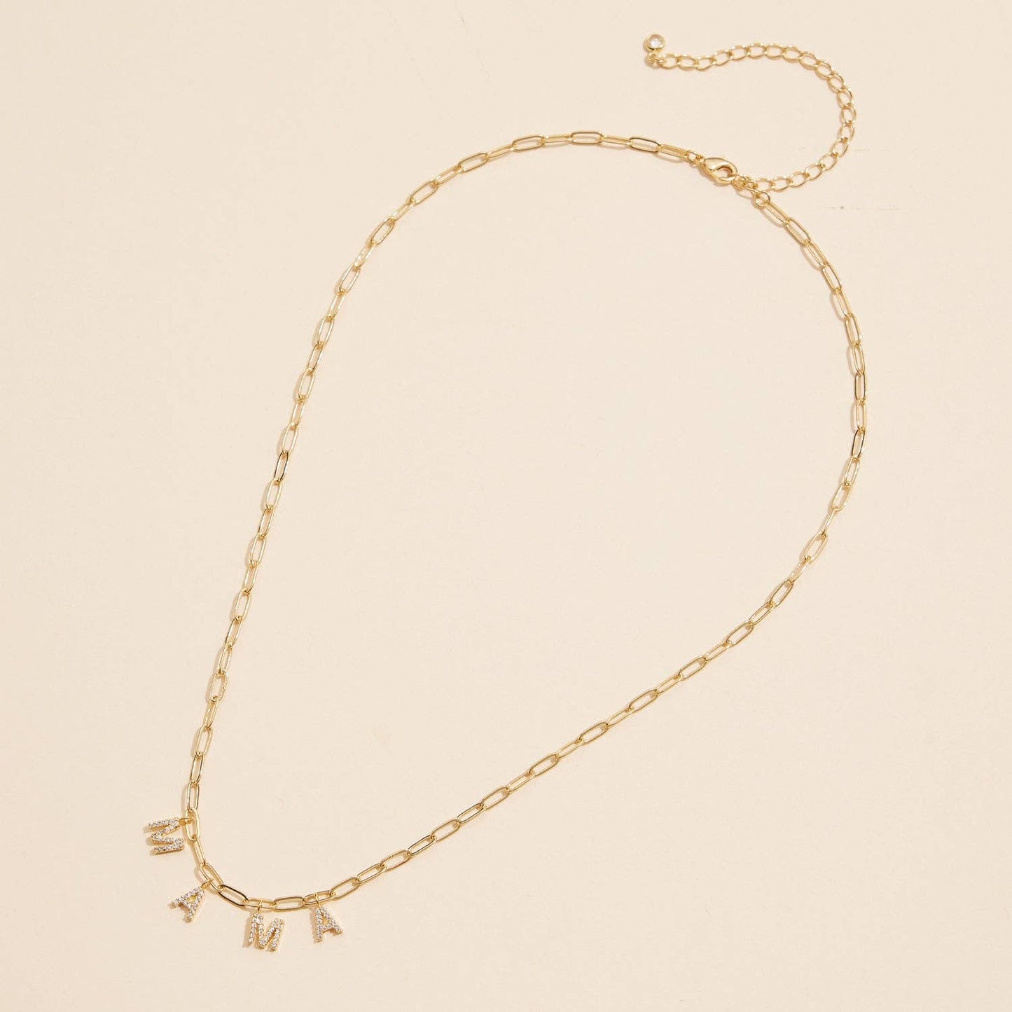 Sparkling "MAMA"  Silver Necklace