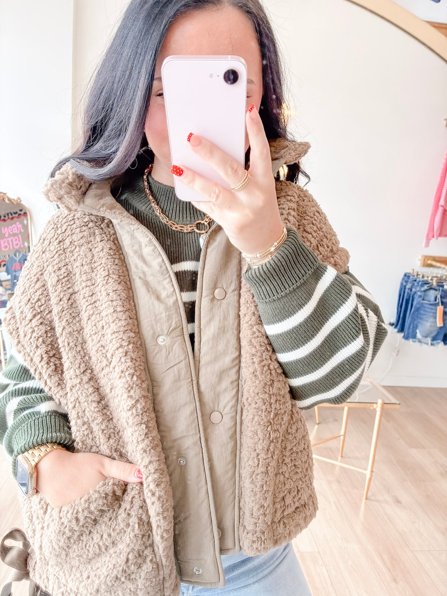 Autumn Bliss Sherpa Vest - Mocha