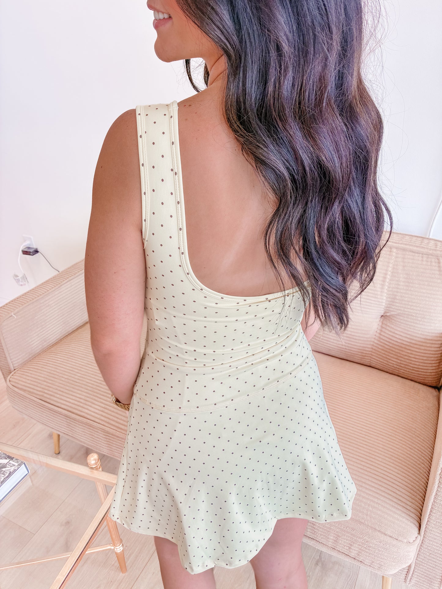 Lemon Polka Dot Mini Dress