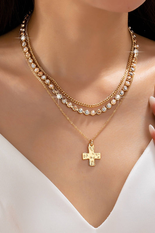 Multi-Layered Cross Necklace
