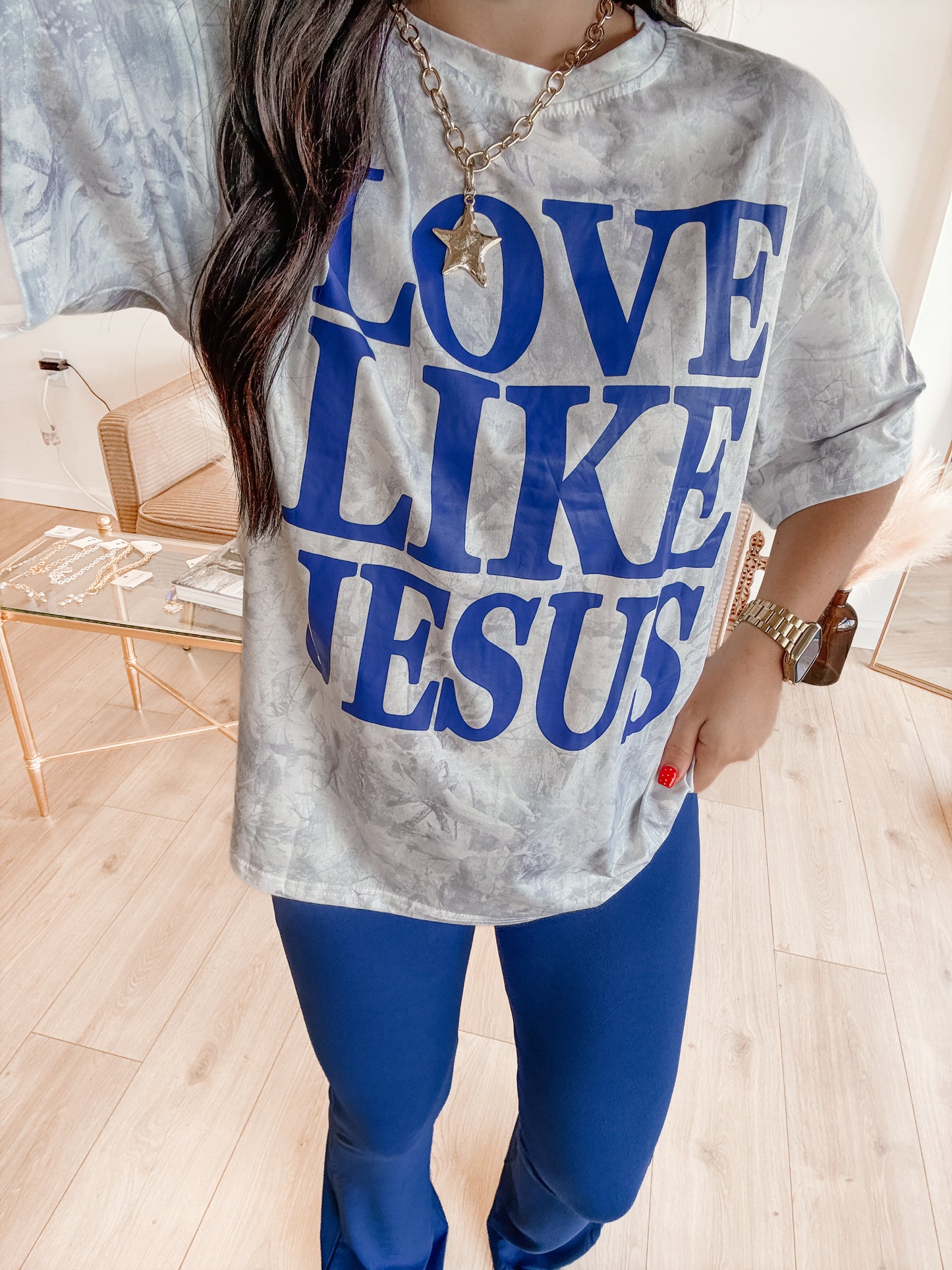 Love Like Jesus Camo Oversized Tee