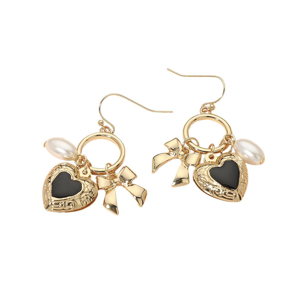 Heart Charm Dangle Earrings