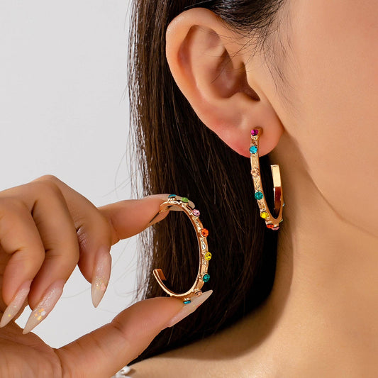 Gemstone Hoop Earrings