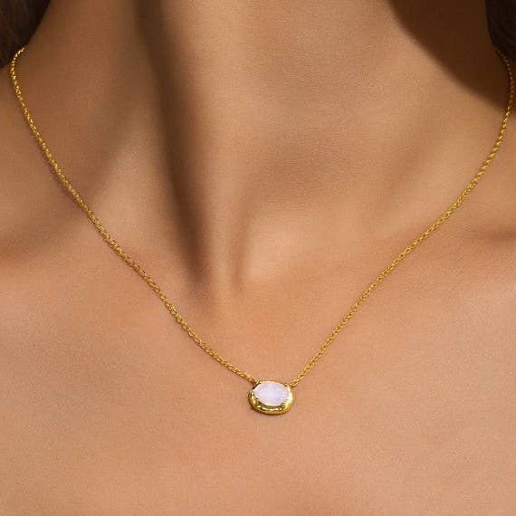 Oval Gemstone Necklace