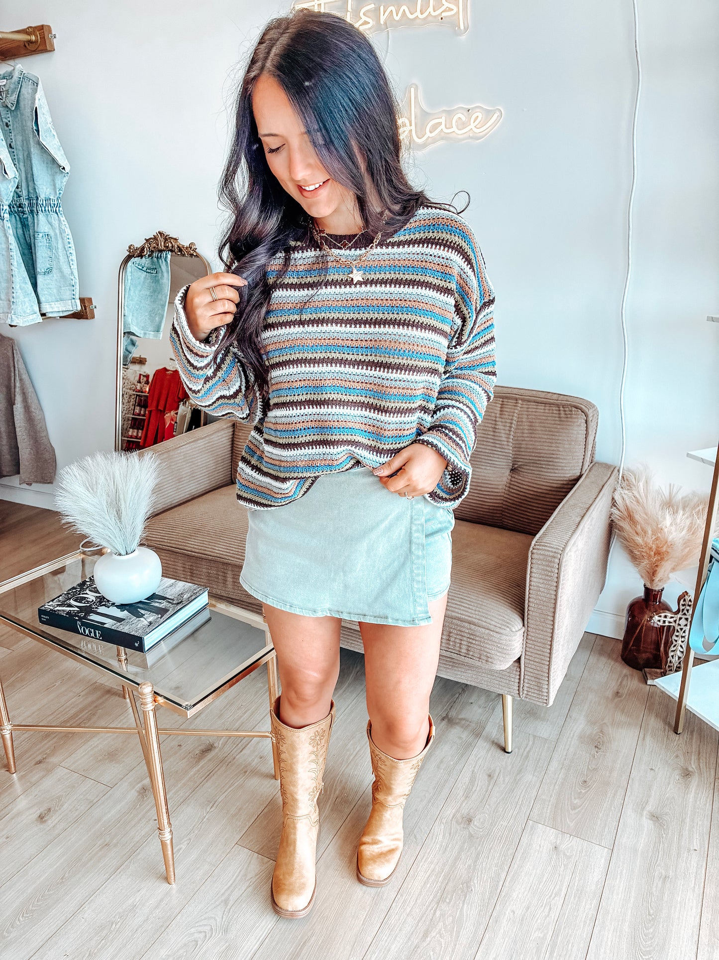 Win Me Over Stripe Sweater
