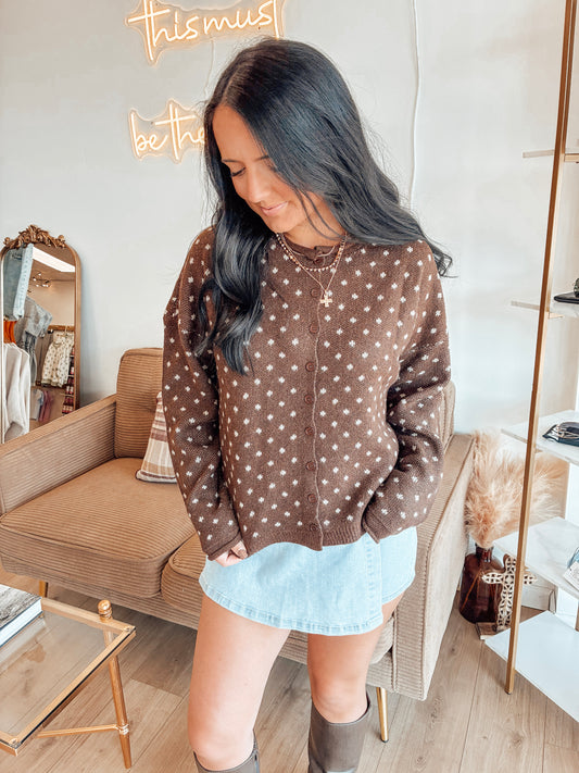 Sweet Dot Knit Cardigan