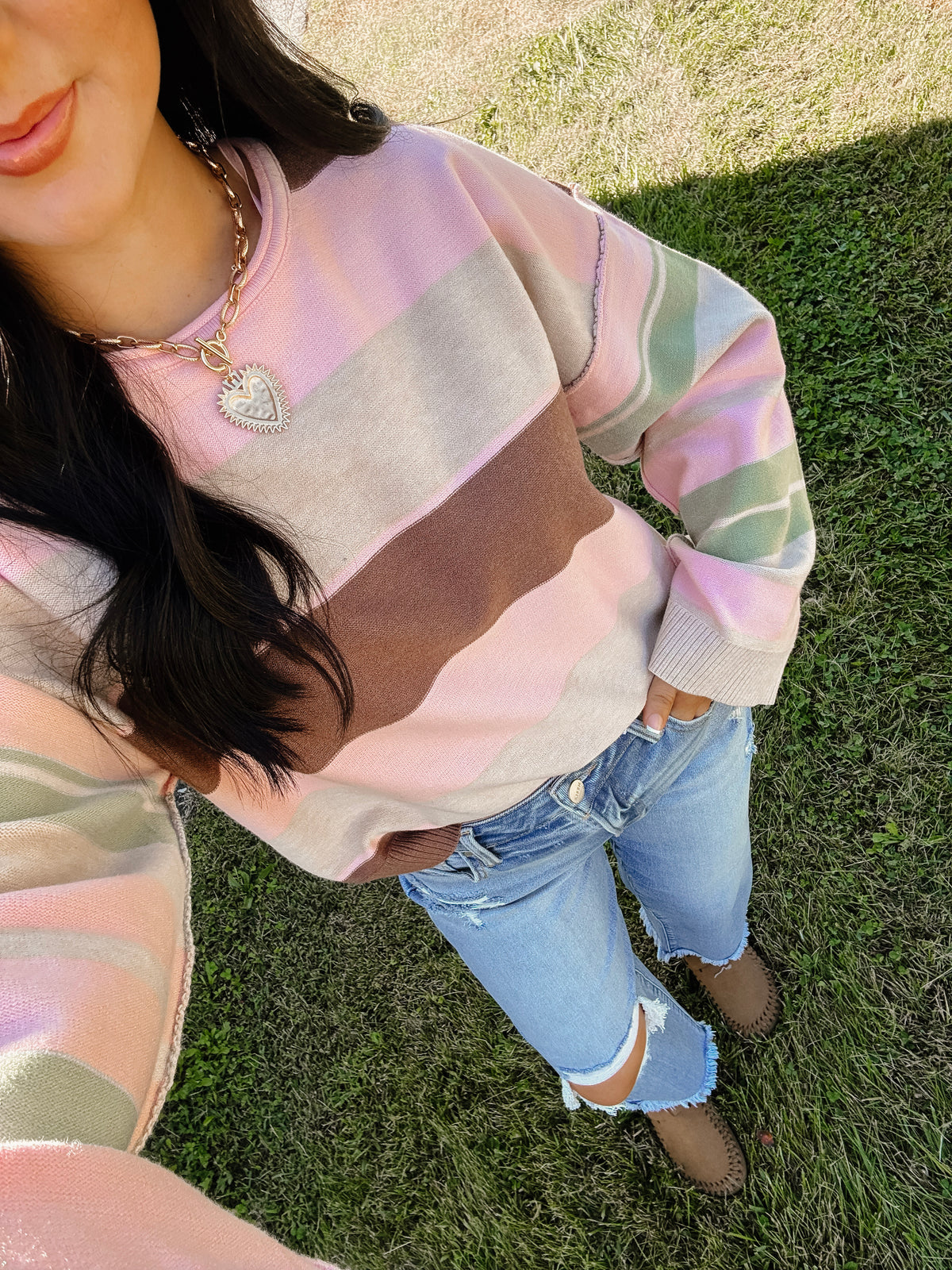 Autumn Barbie Striped Sweater