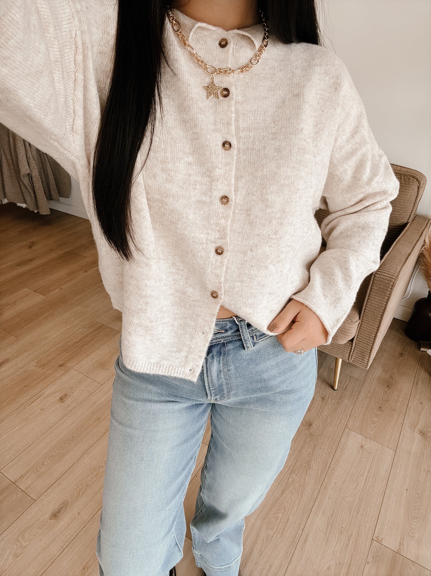 On a Cloud Button Down Cardigan
