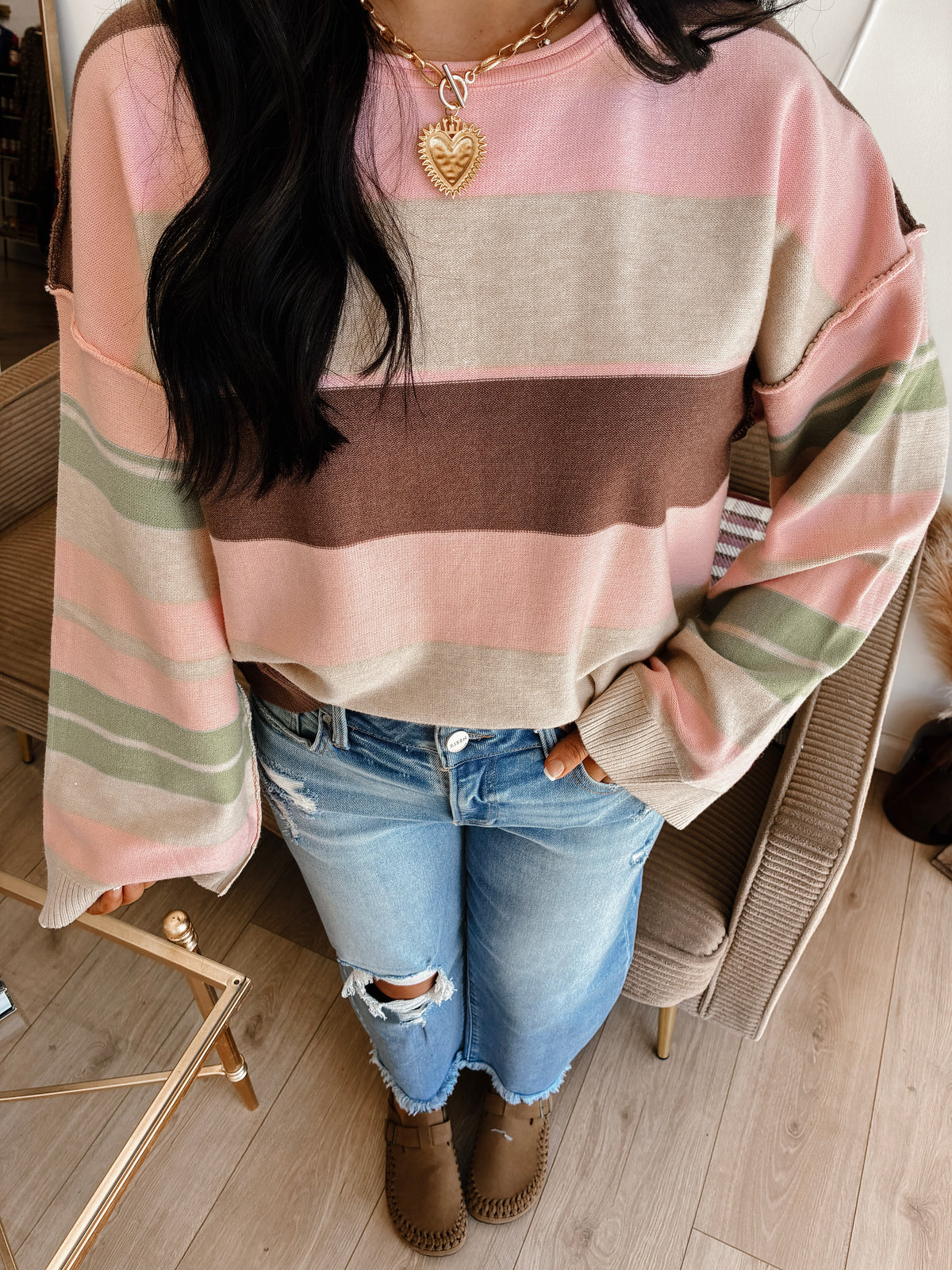 Autumn Barbie Striped Sweater