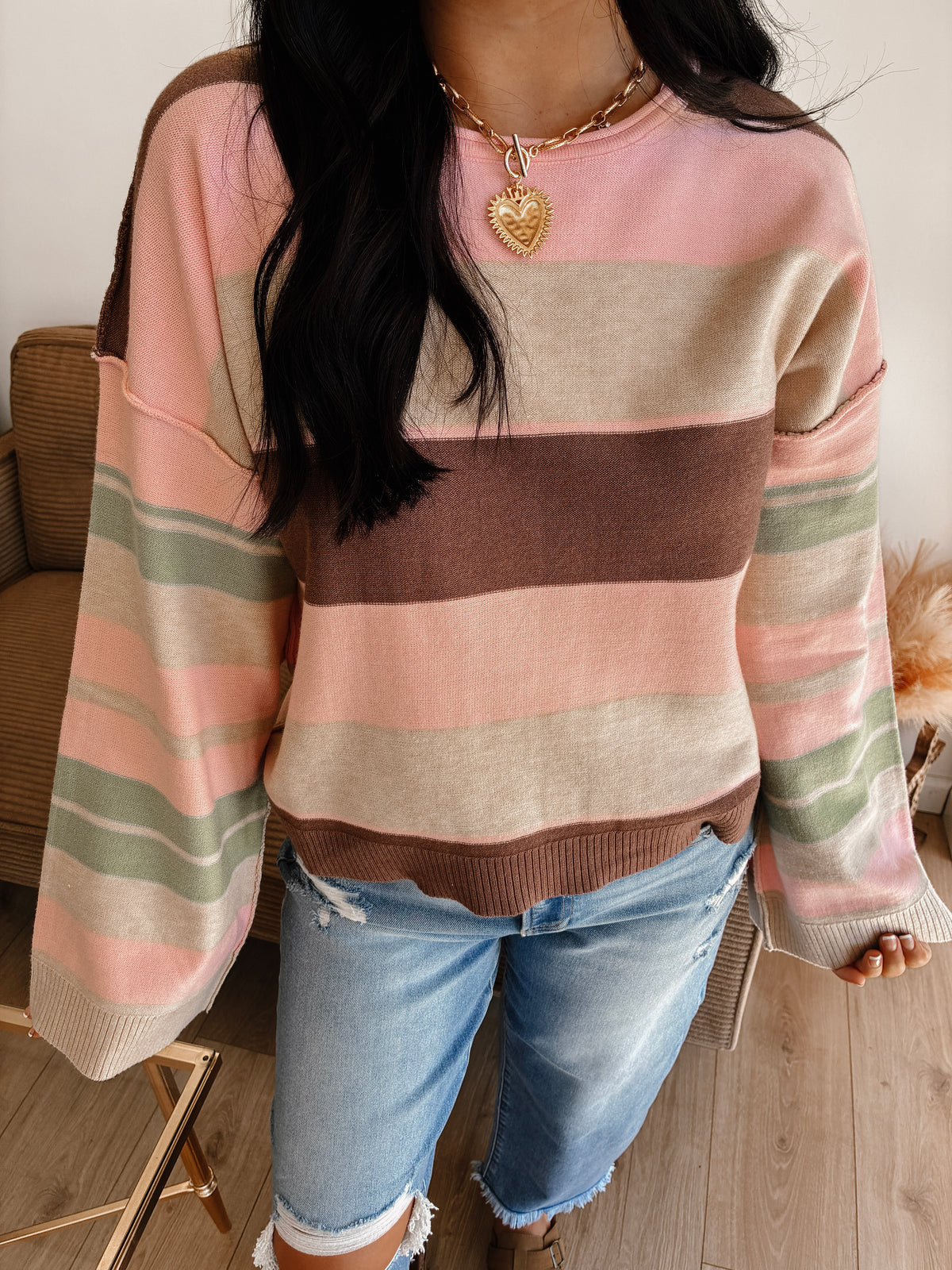 Autumn Barbie Striped Sweater