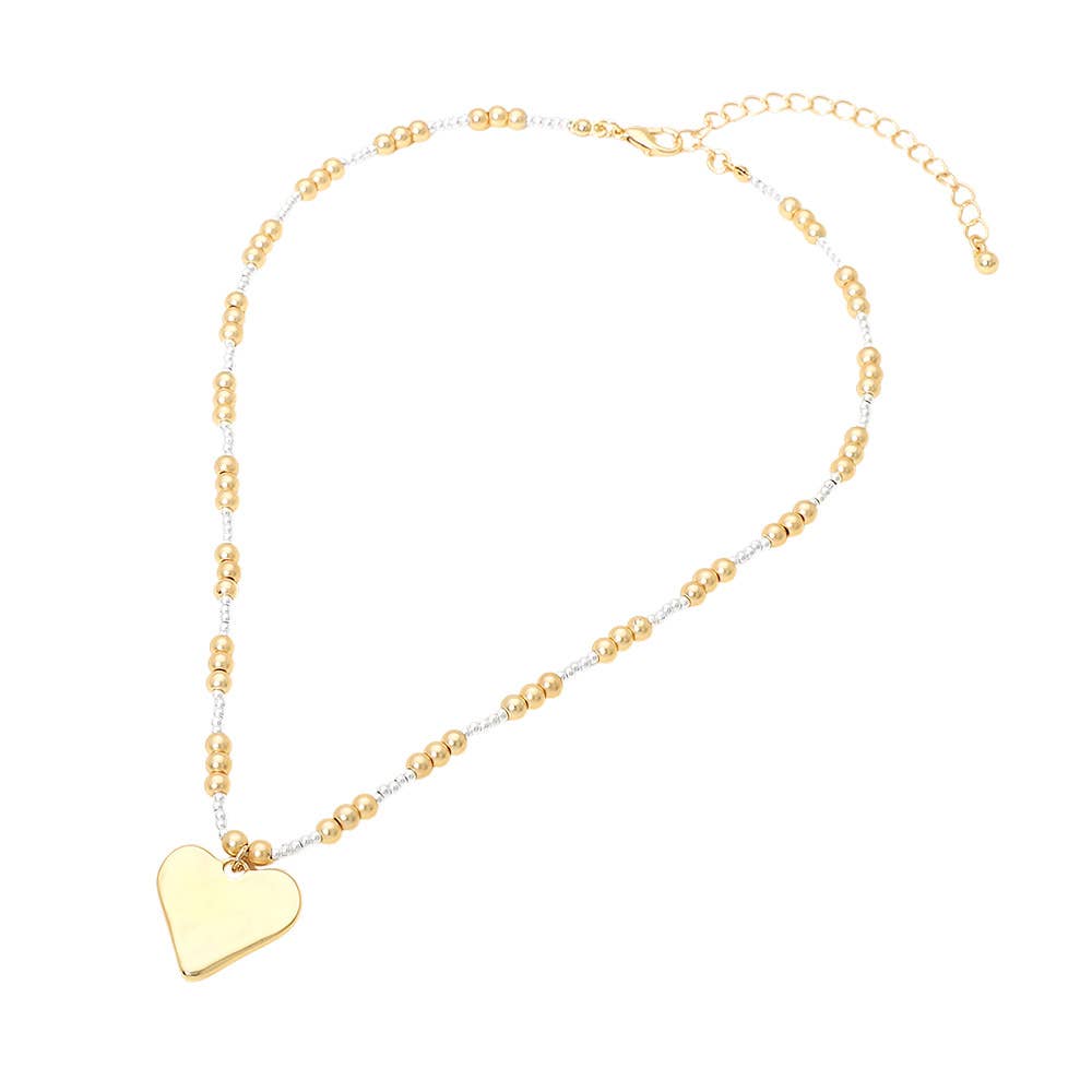 Mixed Metal Heart Necklace
