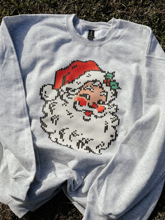 Faux Stitched Santa Crewneck **PRE-ORDER**