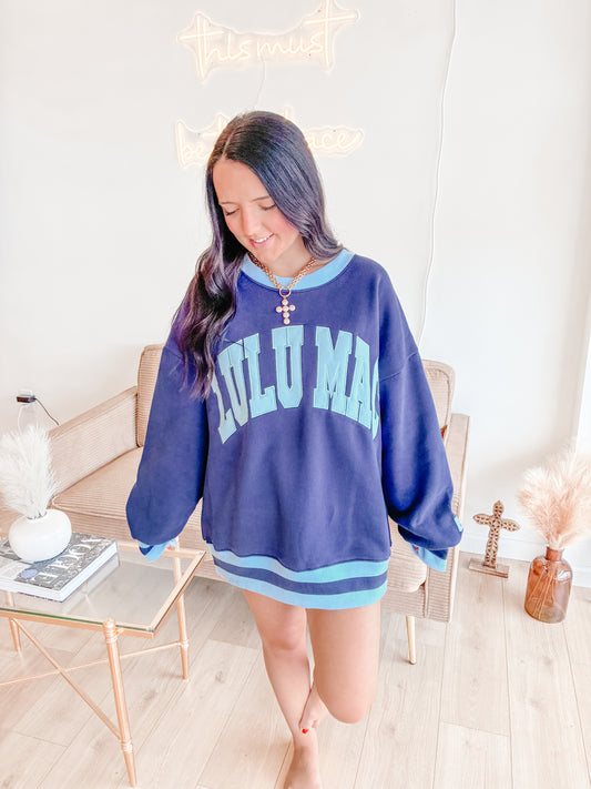Navy Social Society LULU MAC Sweatshirt