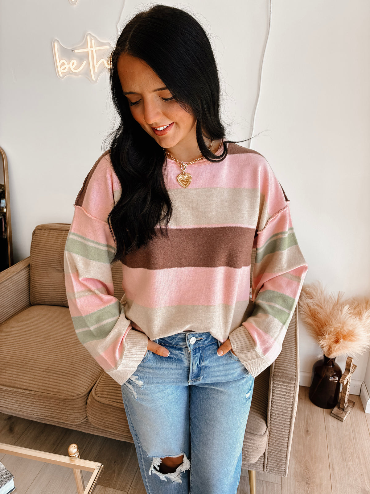 Autumn Barbie Striped Sweater