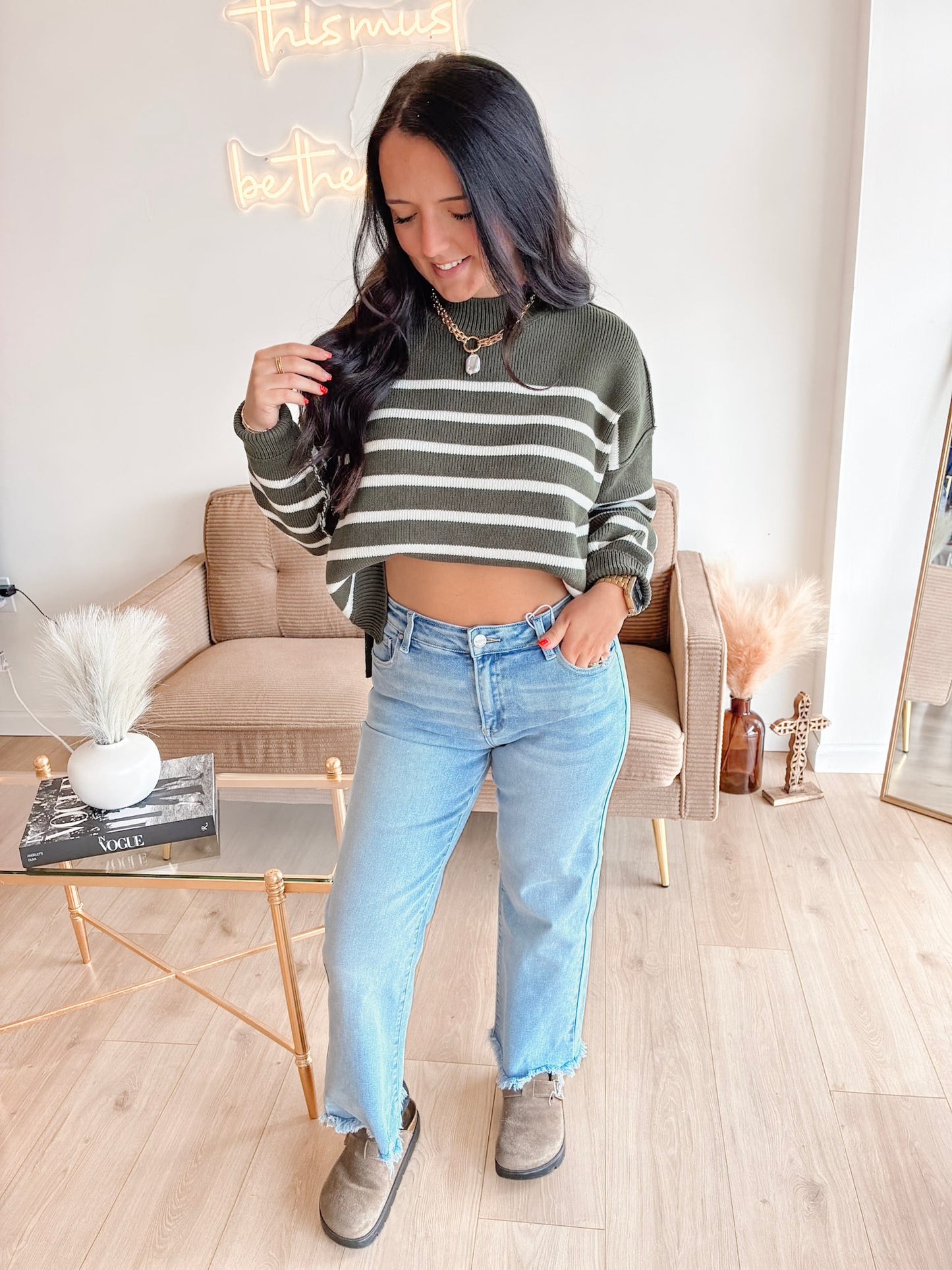 Crisp Morning Sweater - Dark Olive