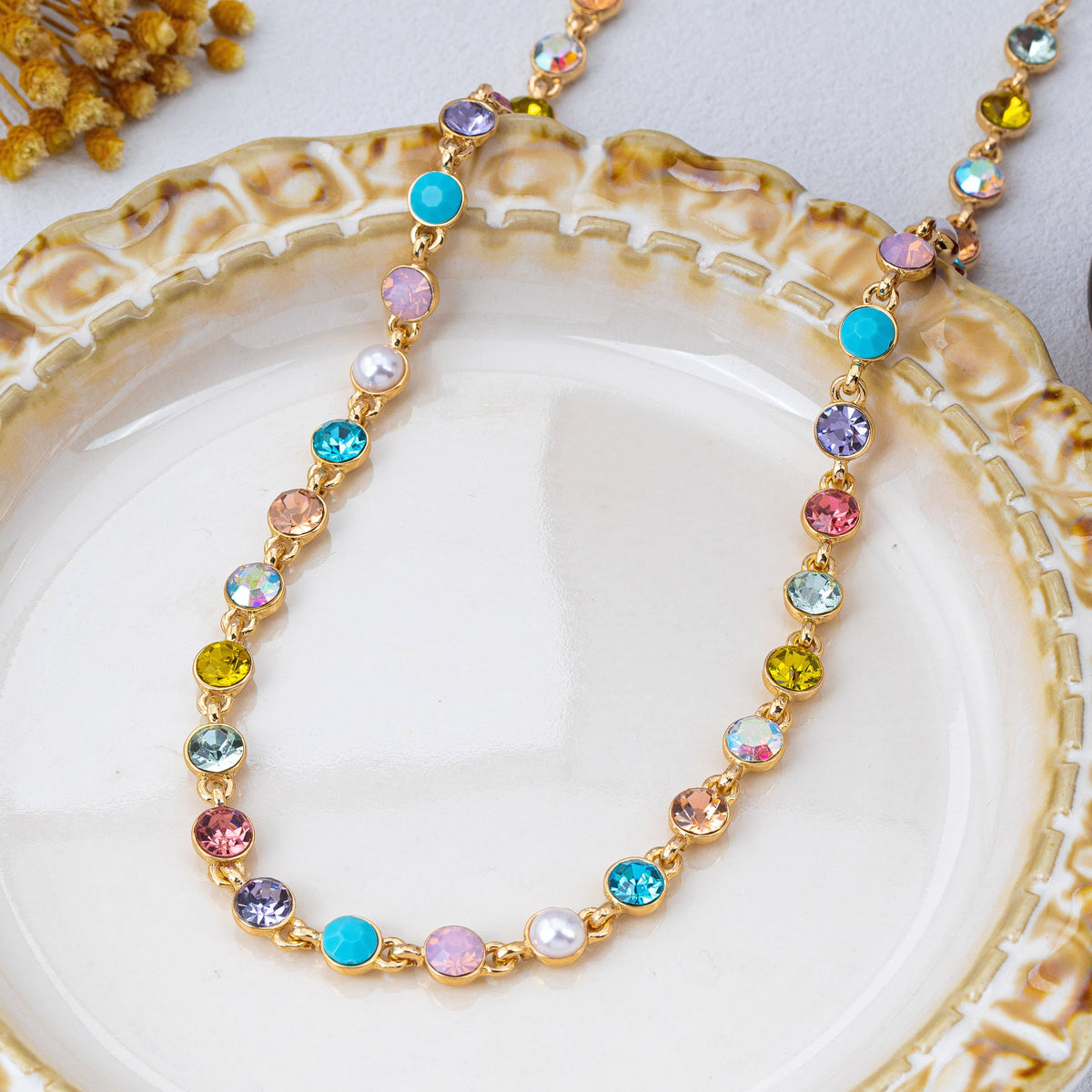 Crystal and Pearl Necklace