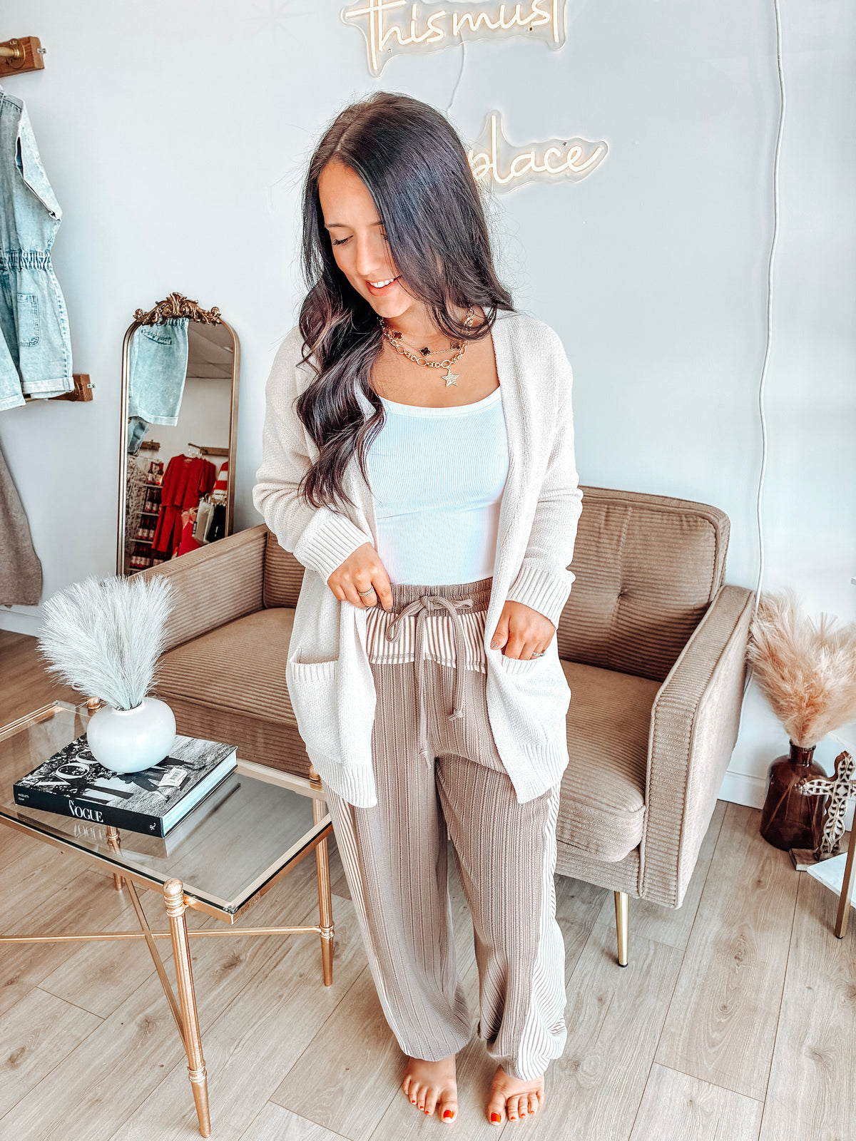 Cashmere Cozy Stripe Joggers