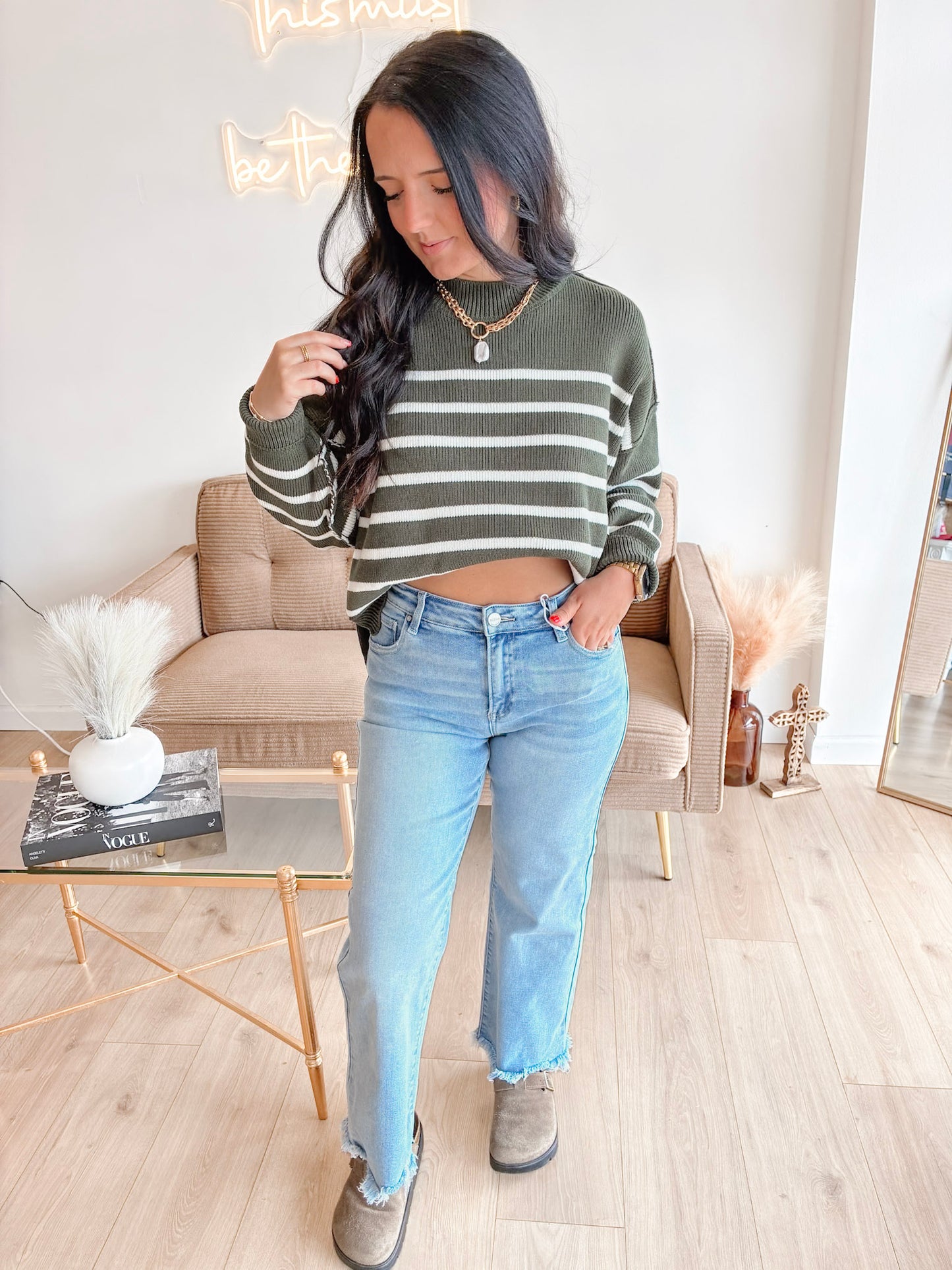 Crisp Morning Sweater - Dark Olive