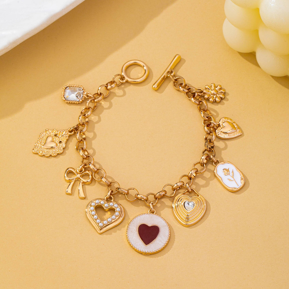 Vintage Heart Toggle Bracelet