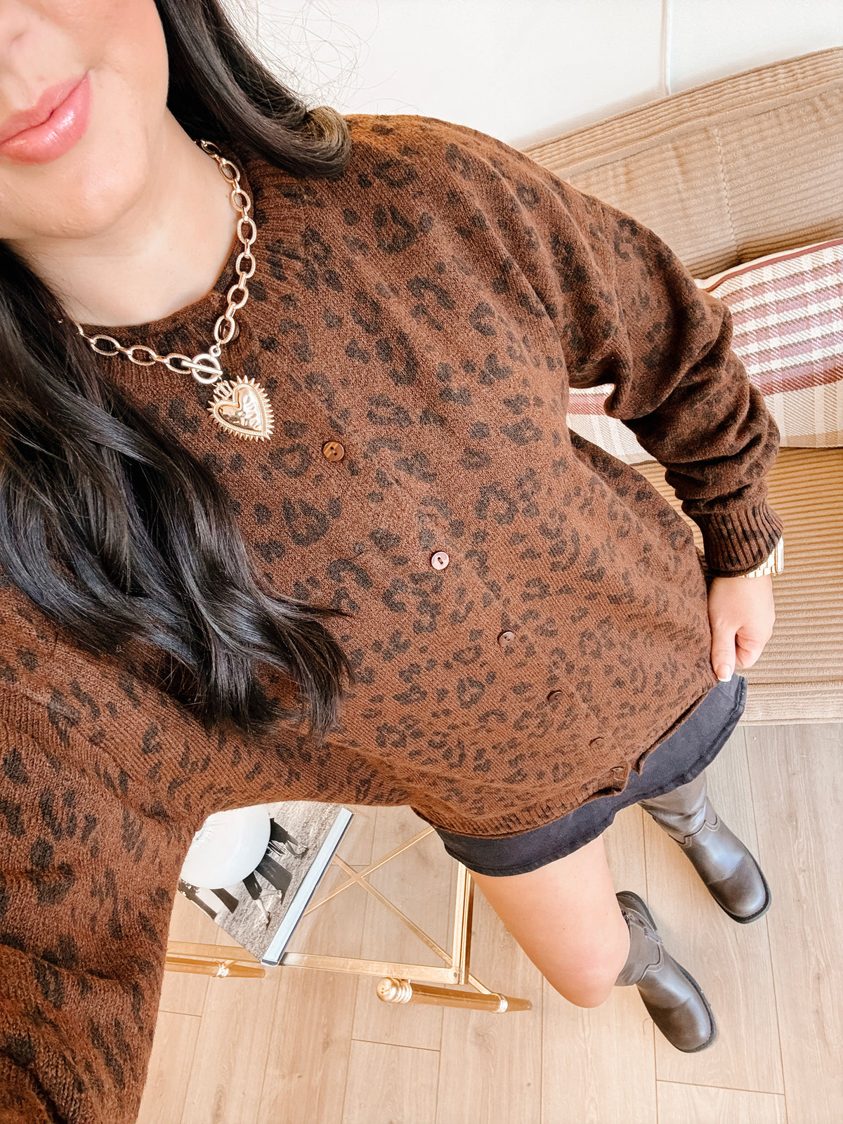 Leopard Lizzie Button Cardigan