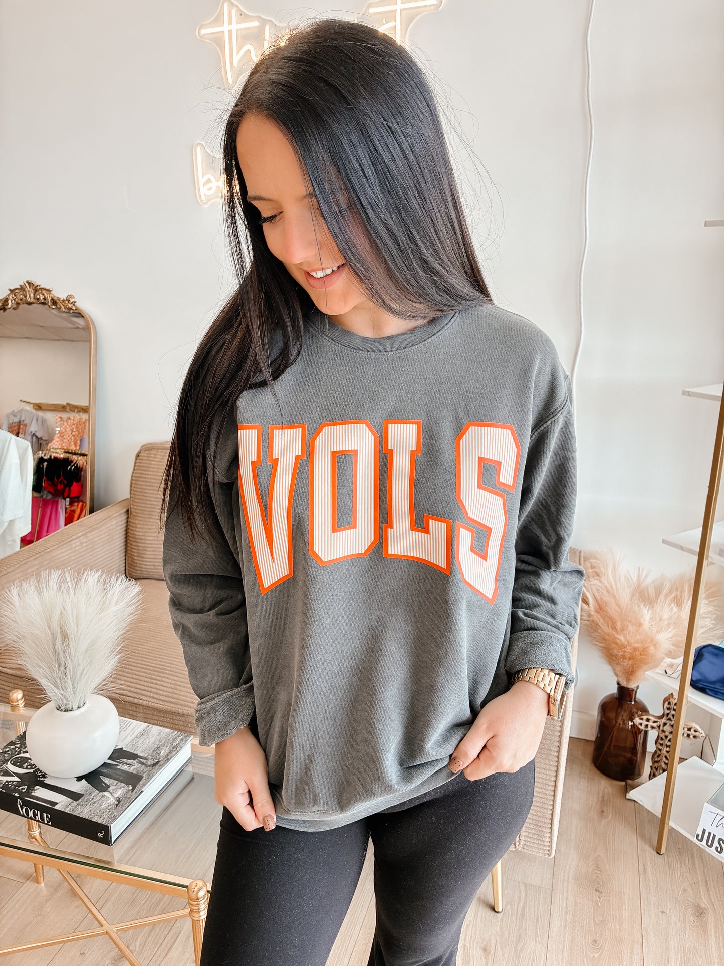 Stripe Vols Comfort Colors Crewneck