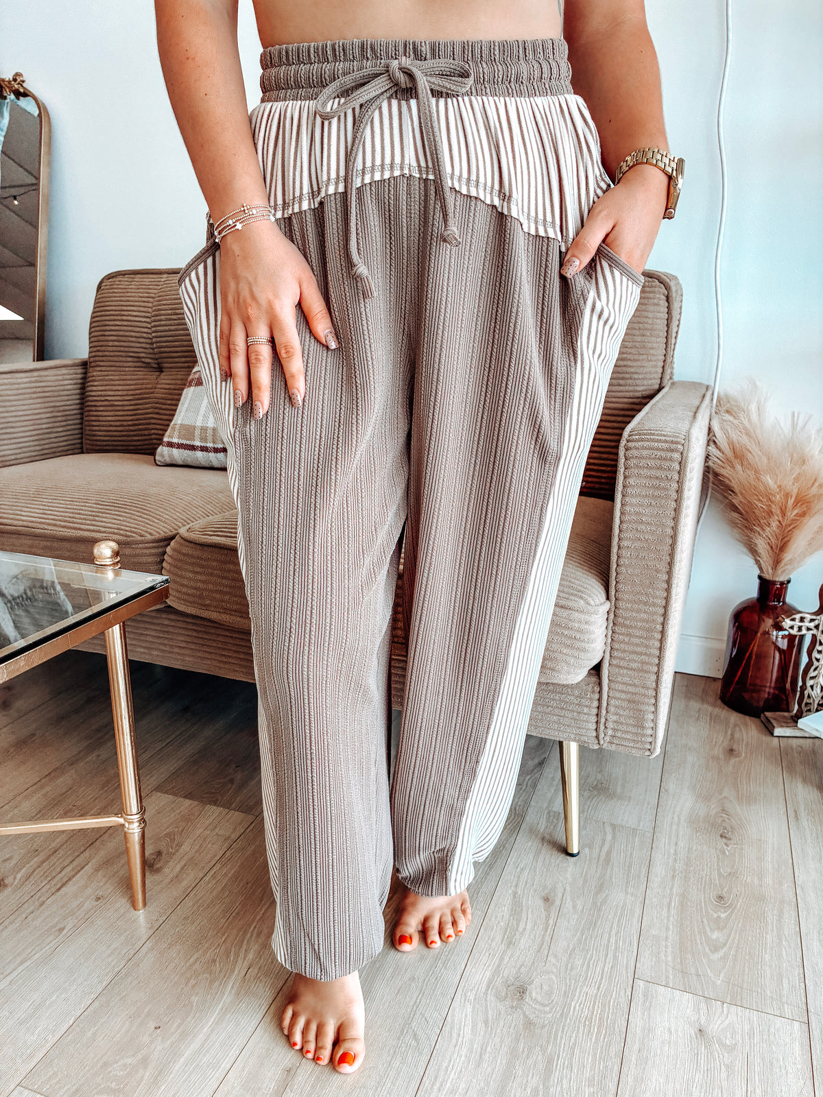 Cashmere Cozy Stripe Joggers