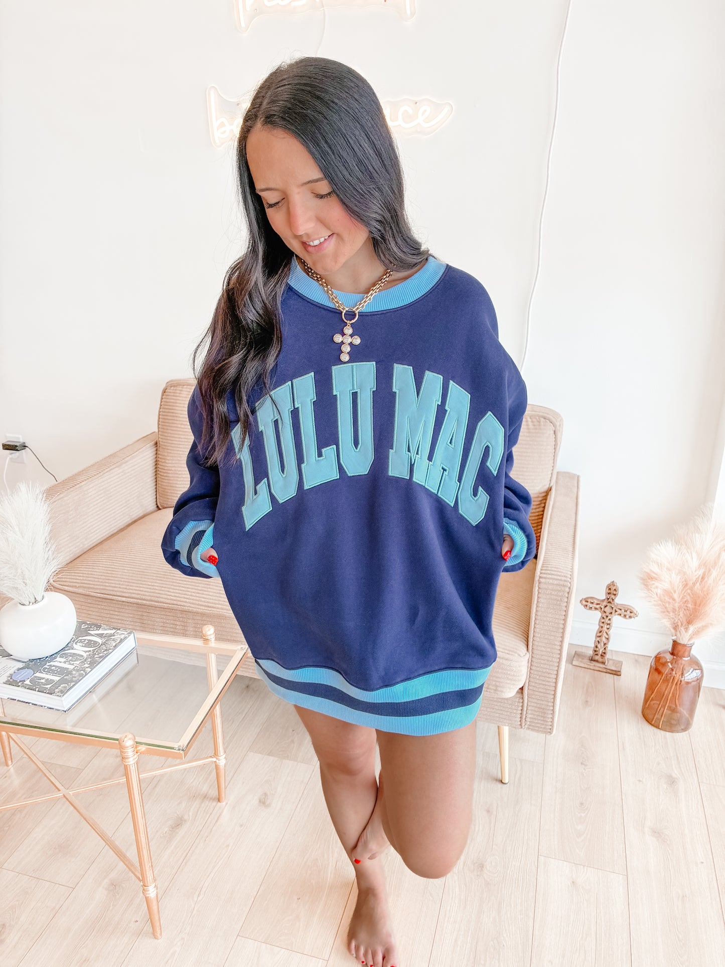Navy Social Society LULU MAC Sweatshirt