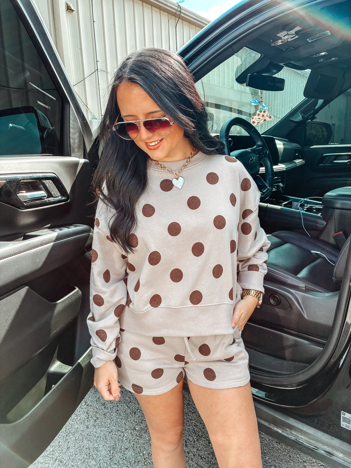 Don't be Lame Polka Dot Set - Brown