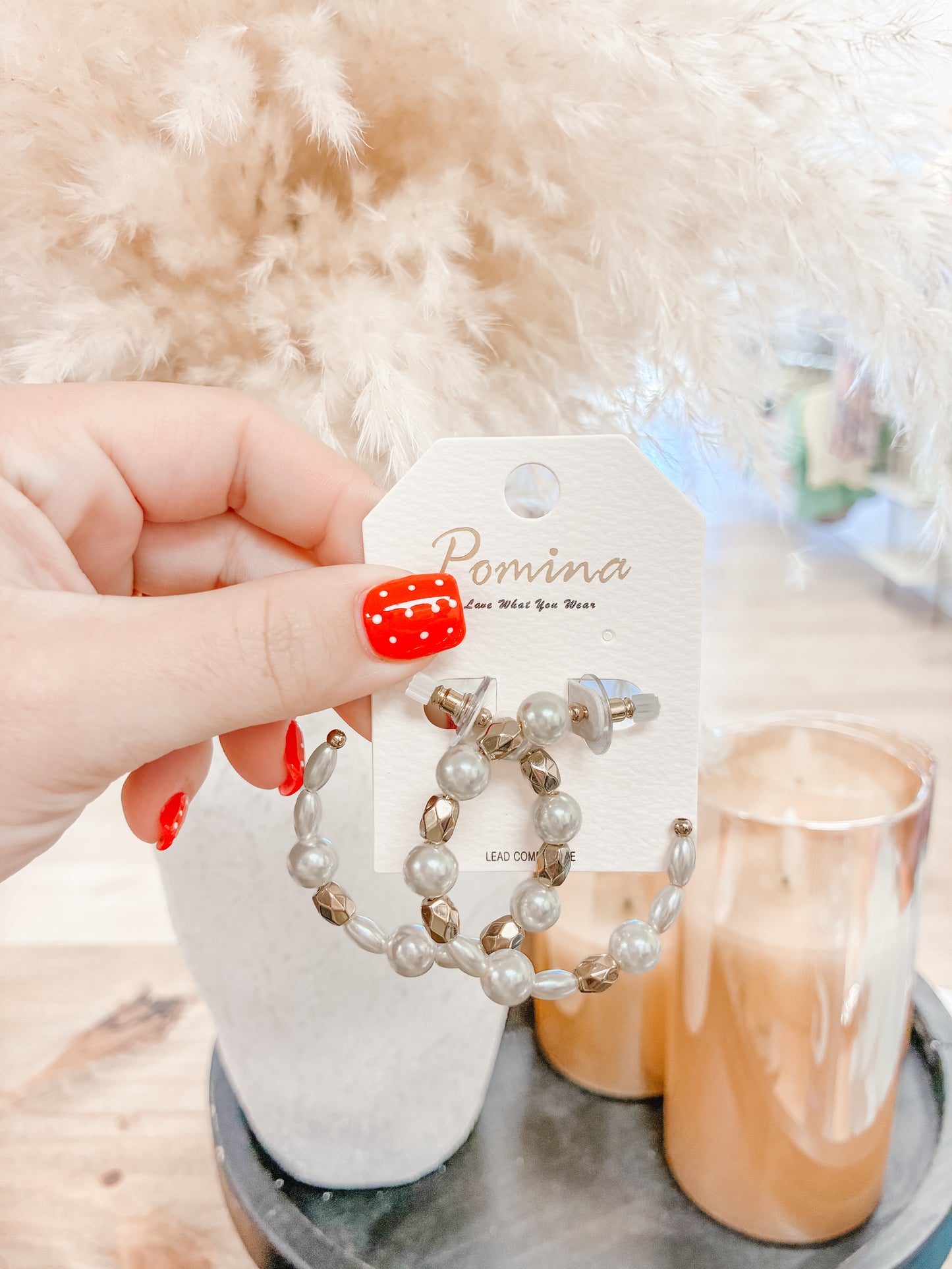 Bold Pearl Hoop Earrings