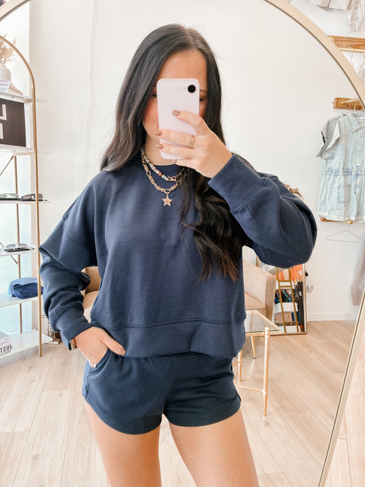 Travel Day Scuba Short Set - Navy