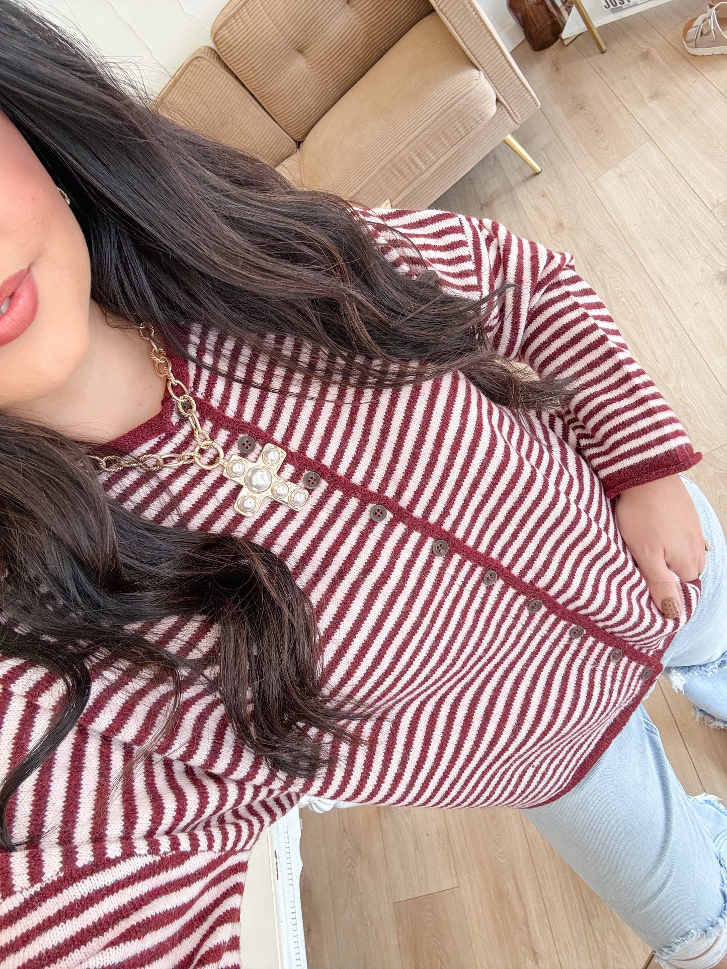 Warm Apple Button Down Cardigan