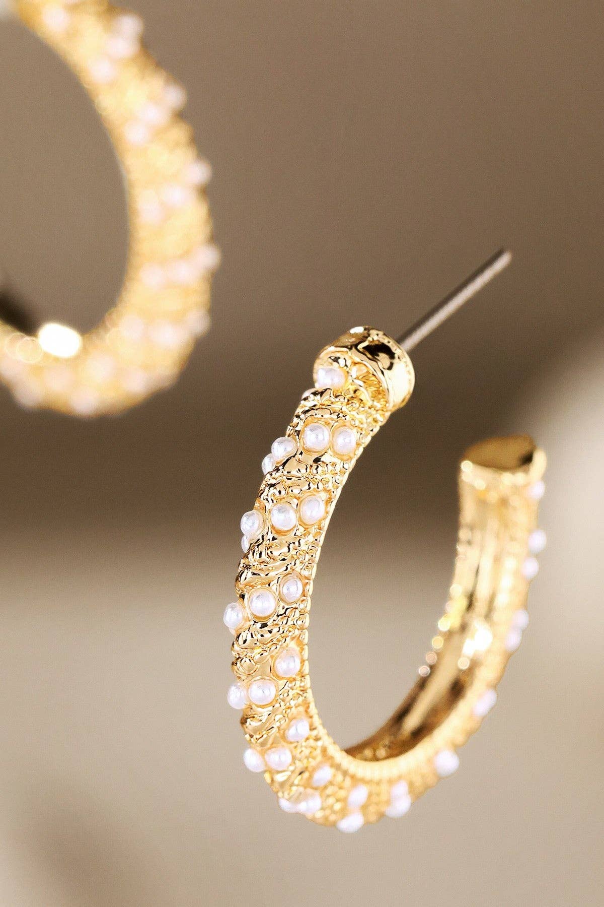 Dainty Pearl Hoop Earrings