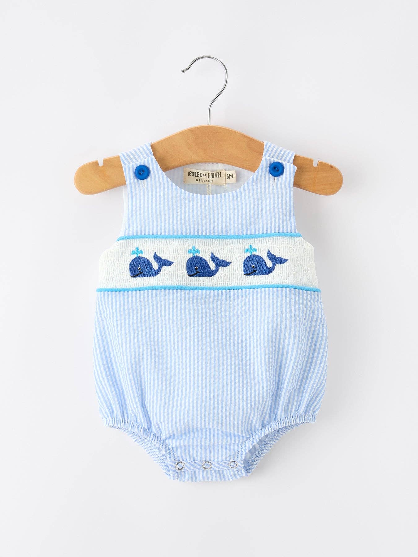 Summer Whale Baby Boys Stripe Romper