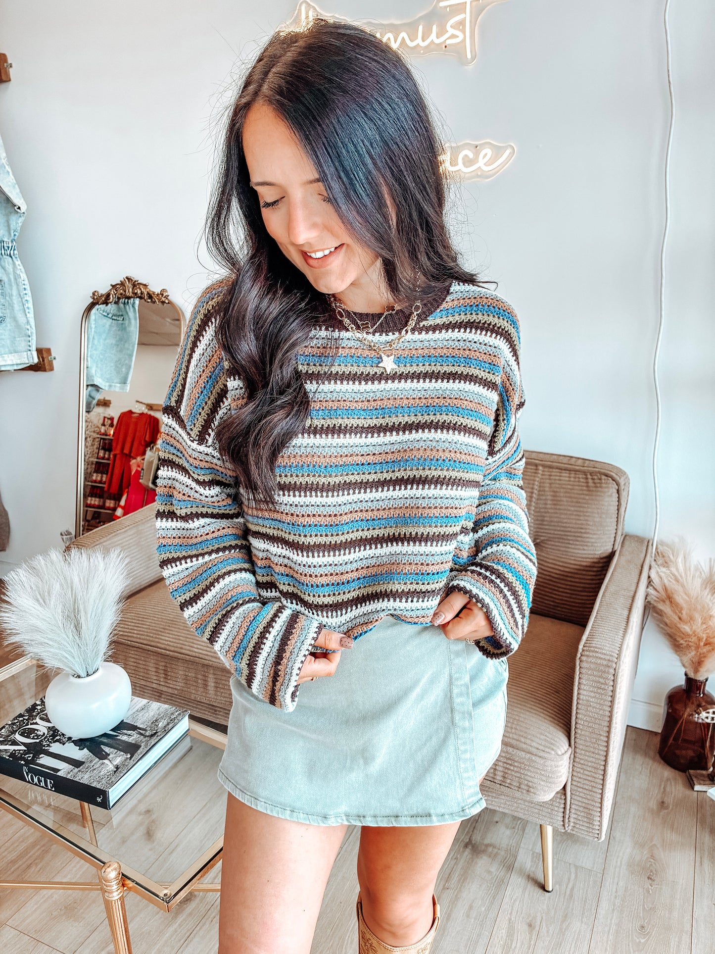 Win Me Over Stripe Sweater