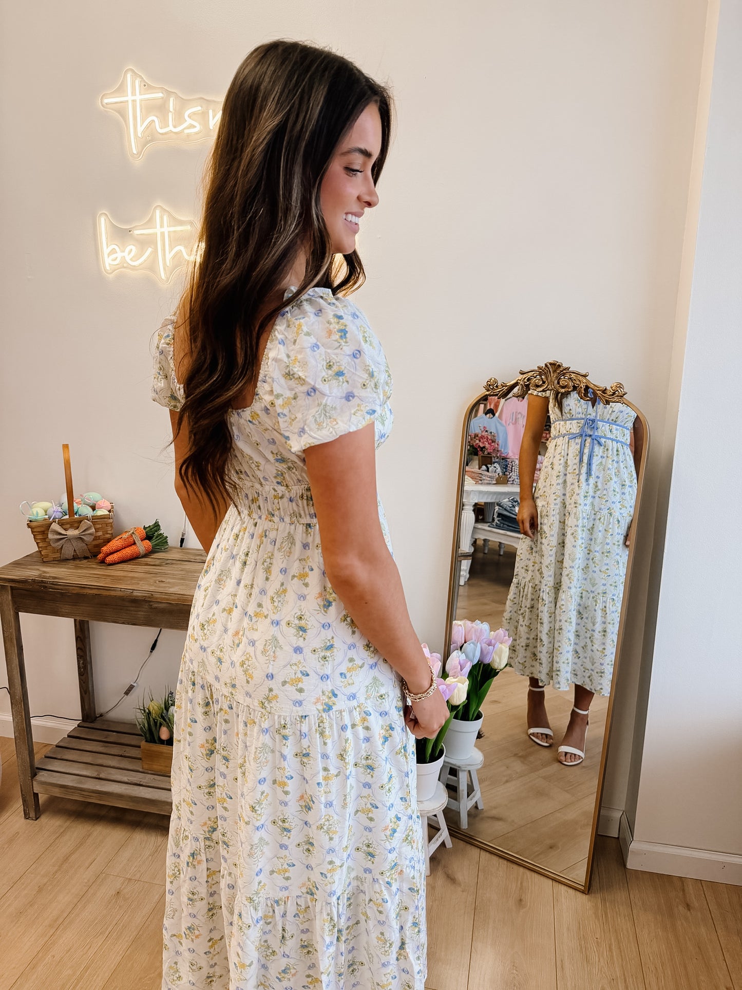 Sofia Blue Midi Dress