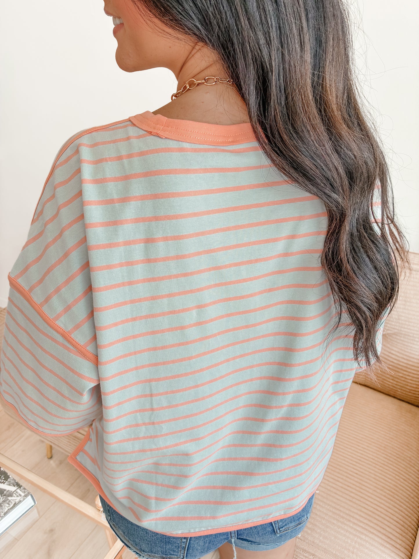 Come Closer Stripe Relax Top