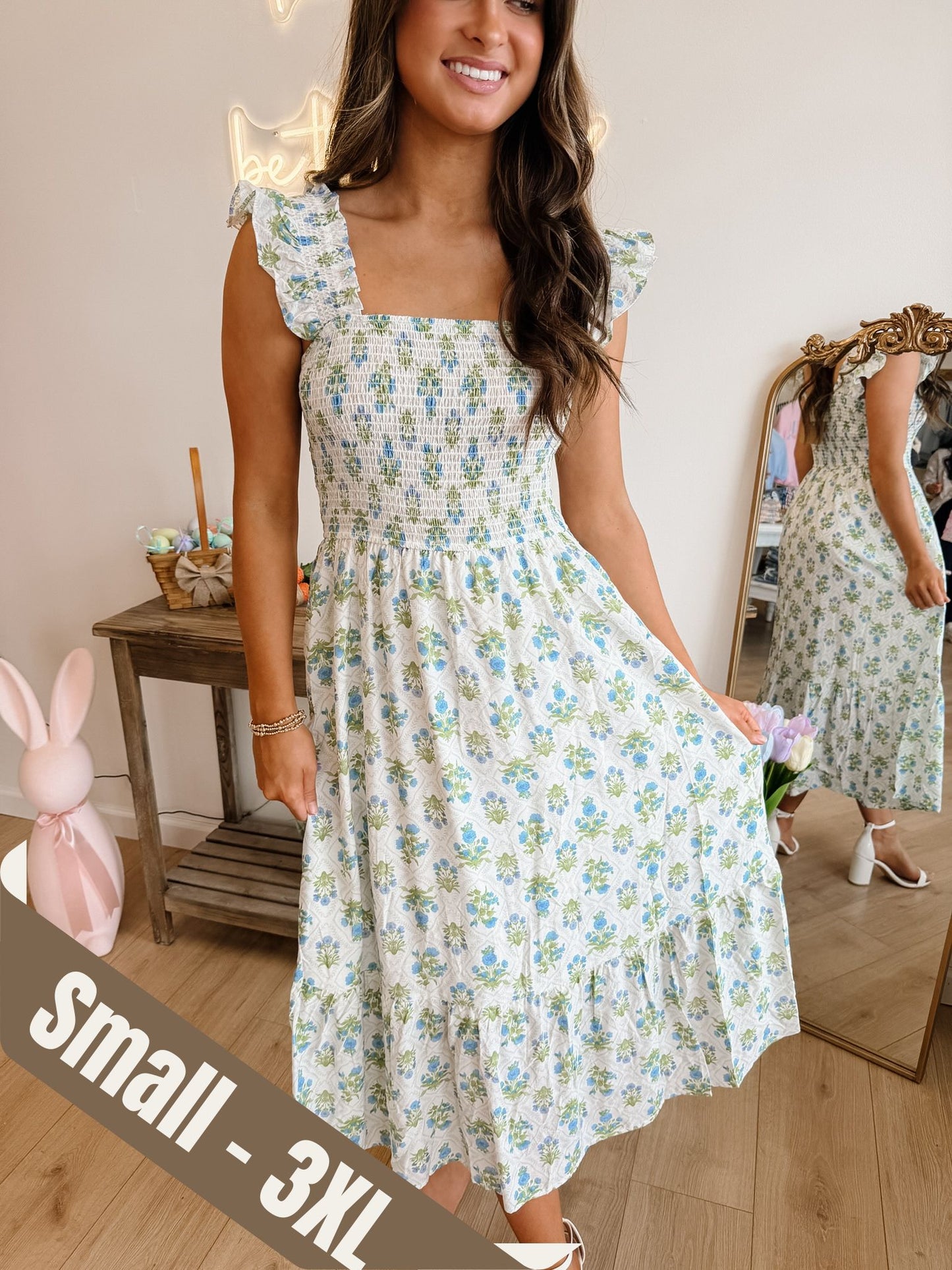 Mia Blue Midi Dress