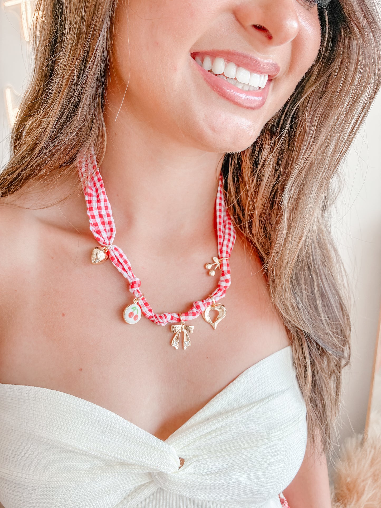 Patriotic Picnics Scarf Charm Necklace