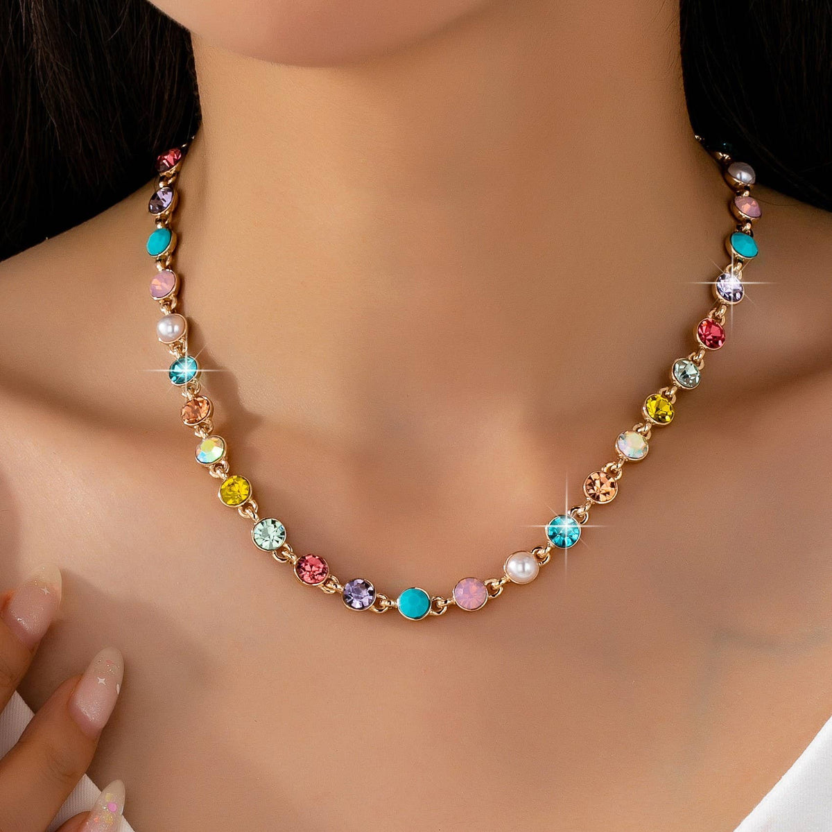 Crystal and Pearl Necklace