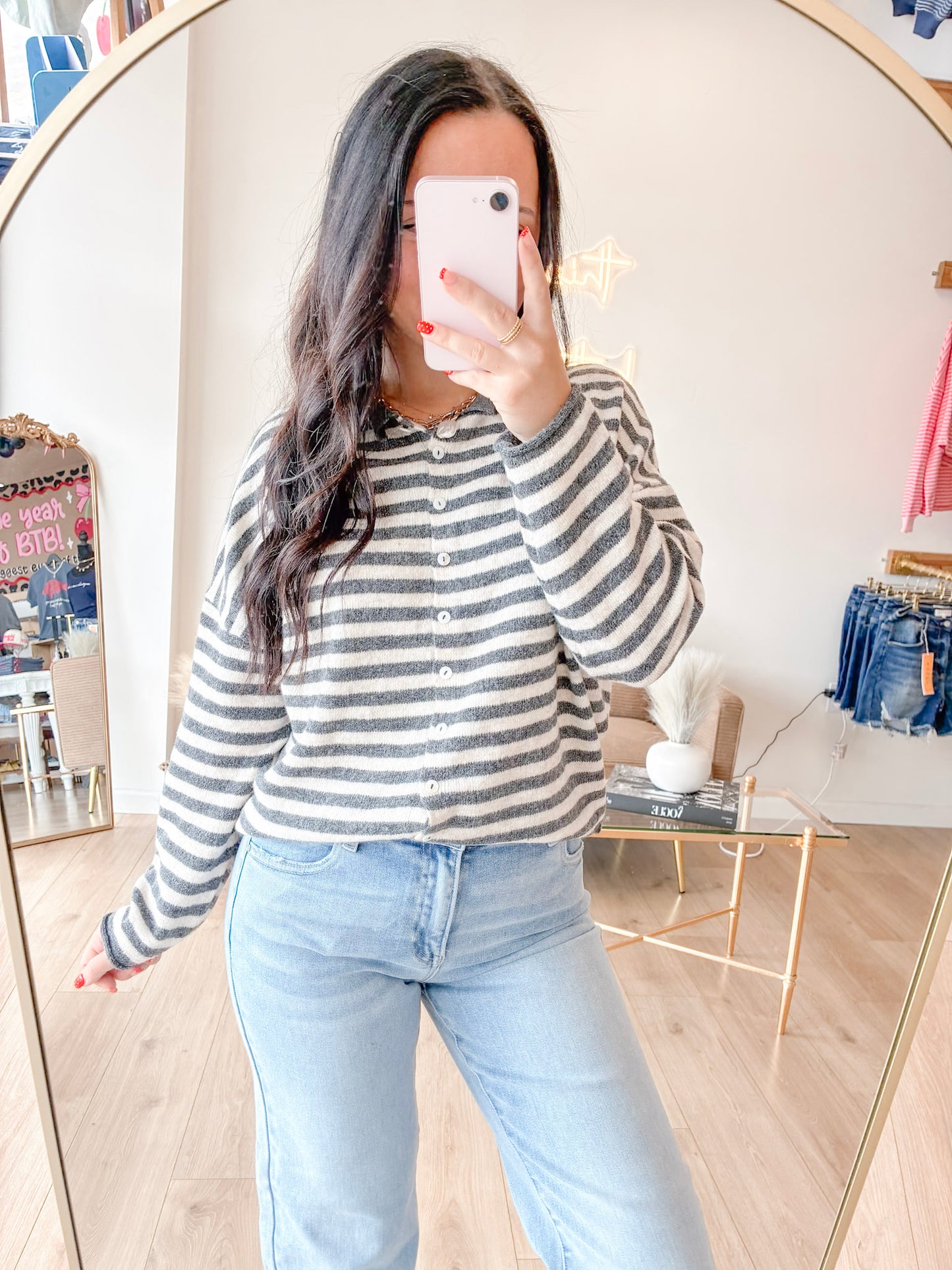 Warm Whimsy Button Down Cardigan - Charcoal