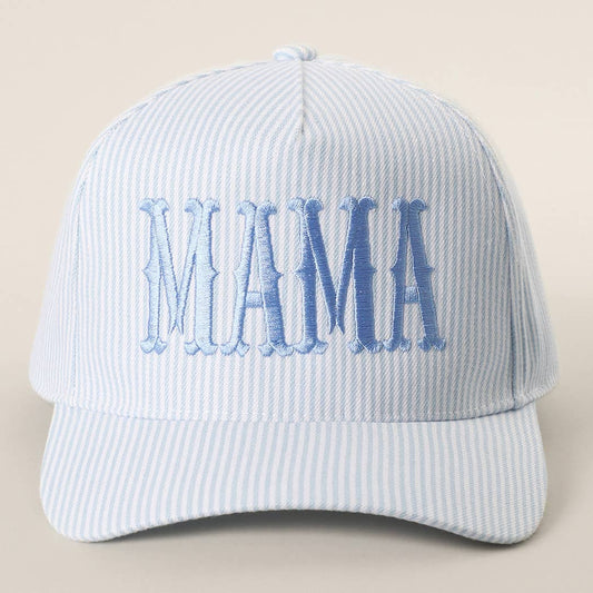 MAMA Striped Trucker Hat : BLUE/BLUE