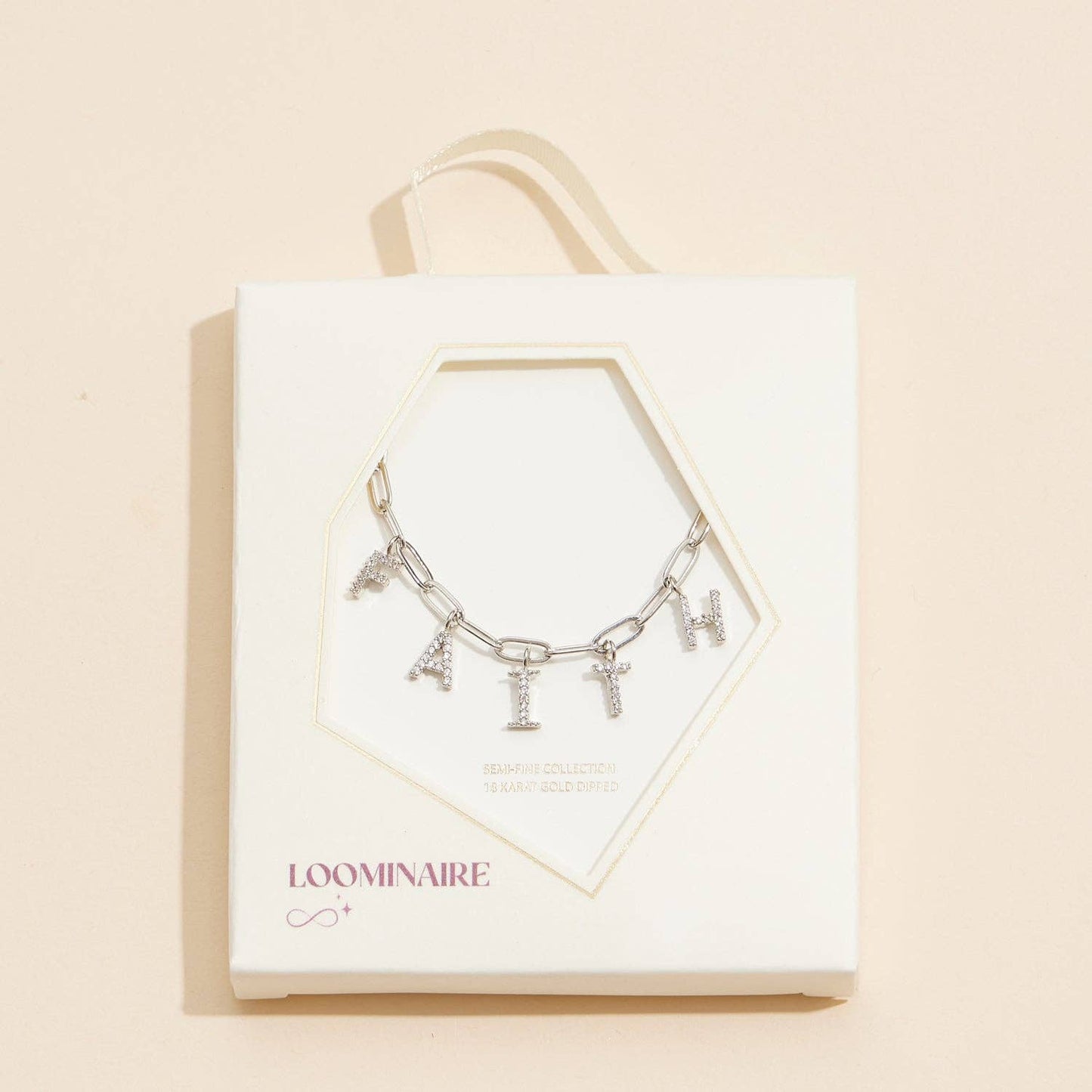 Sparkling "Faith" Silver Necklace