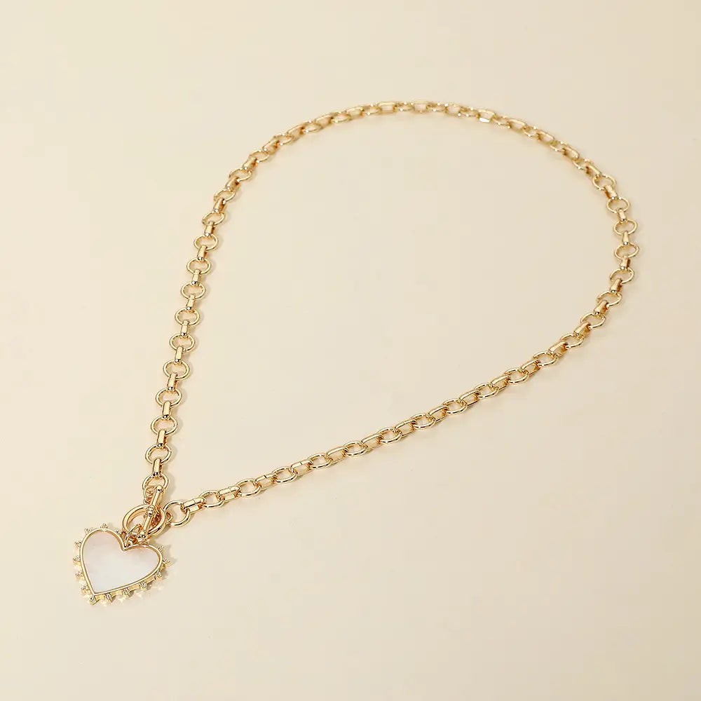 Gold Heart Toggle Necklace